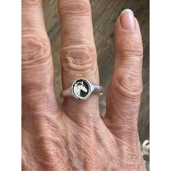 Sterling Silver Horse Head Ring, NEW, size 7, Handmade, Artisan - Picture 6 of 9